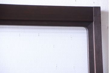 和製アンティーク　モールガラス入り!古い木製の細身なドア