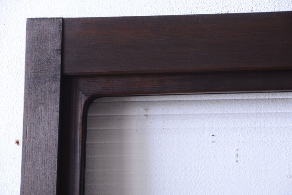 和製アンティーク　モールガラス入り!古い木製の細身なドア