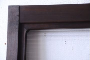 和製アンティーク　モールガラス入り!古い木製の細身なドア