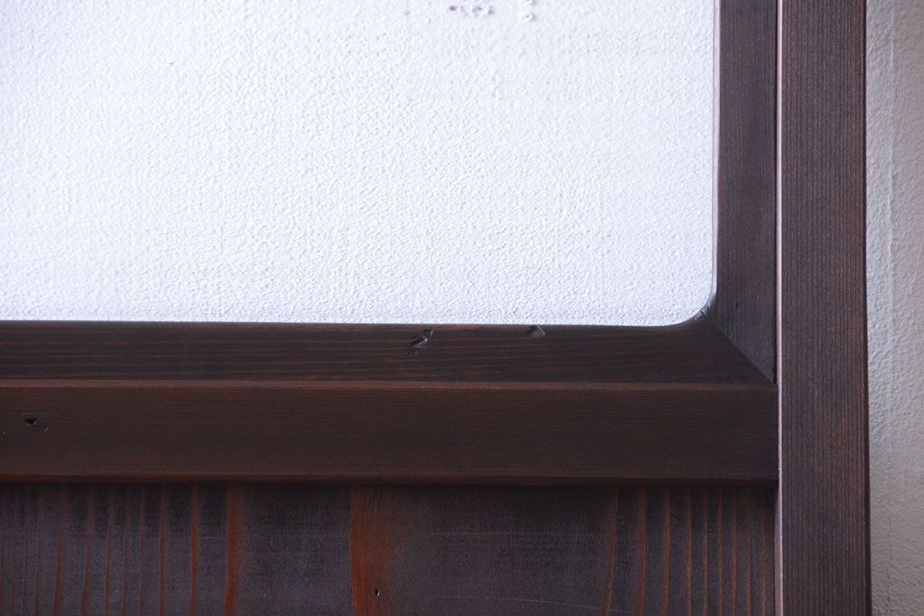 和製アンティーク　モールガラス入り!古い木製の細身なドア