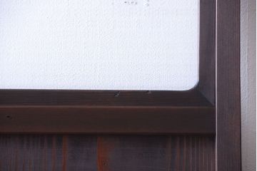 和製アンティーク　モールガラス入り!古い木製の細身なドア