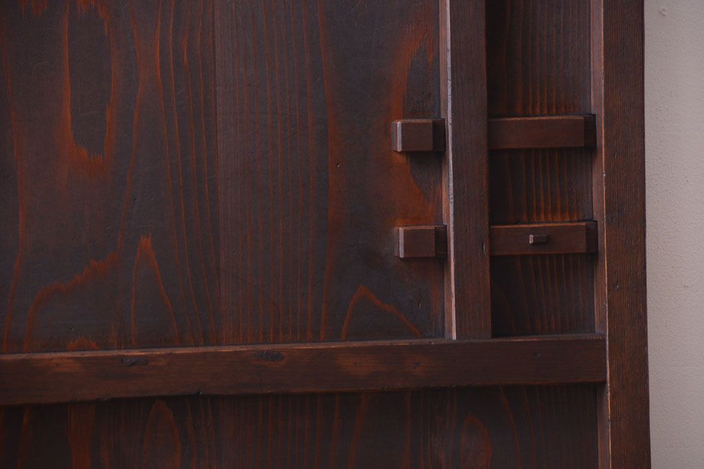 和製アンティーク　モールガラス入り!古い木製の細身なドア