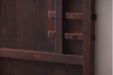 和製アンティーク　モールガラス入り!古い木製の細身なドア