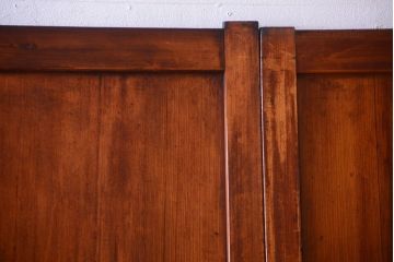 古民具・骨董　大正期　裏ガラス入り!古い格子ガラス帯戸4枚セット