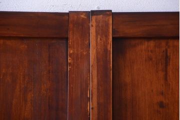 古民具・骨董　大正期　裏ガラス入り!古い格子ガラス帯戸4枚セット