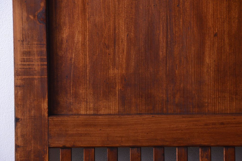 古民具・骨董　大正期　裏ガラス入り!古い格子ガラス帯戸4枚セット