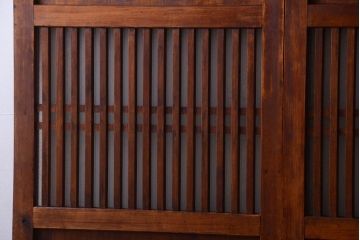 古民具・骨董　大正期　裏ガラス入り!古い格子ガラス帯戸4枚セット