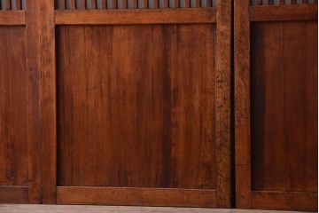 古民具・骨董　大正期　裏ガラス入り!古い格子ガラス帯戸4枚セット