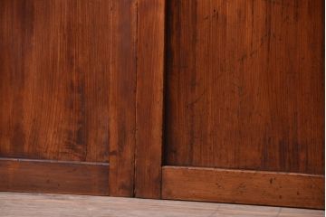 古民具・骨董　大正期　裏ガラス入り!古い格子ガラス帯戸4枚セット