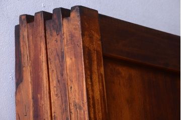 古民具・骨董　大正期　裏ガラス入り!古い格子ガラス帯戸4枚セット