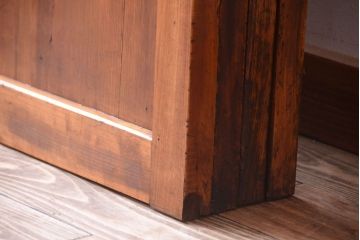 古民具・骨董　大正期　裏ガラス入り!古い格子ガラス帯戸4枚セット