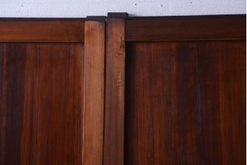 古民具・骨董　大正期　裏ガラス入り!古い格子ガラス帯戸4枚セット