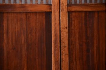 古民具・骨董　大正期　裏ガラス入り!古い格子ガラス帯戸4枚セット