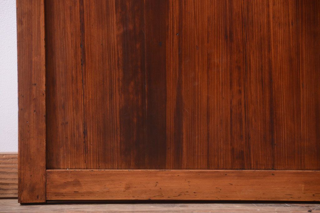 古民具・骨董　大正期　裏ガラス入り!古い格子ガラス帯戸4枚セット