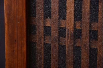 古民具・骨董　大正期　裏ガラス入り!古い格子ガラス帯戸4枚セット