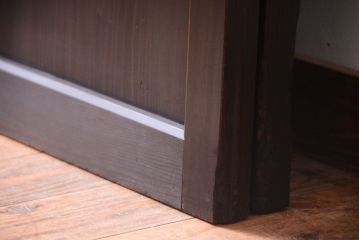 古民具・骨董　すりガラス帯のアンティーク引き戸2枚セット