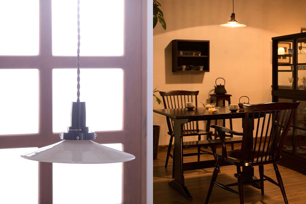 昭和レトロ　平笠照明2個セット