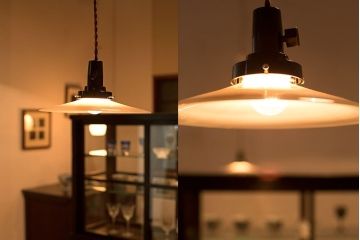 昭和レトロ　平笠照明2個セット