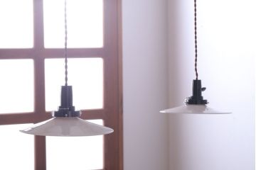 昭和レトロ　平笠照明2個セット