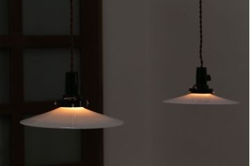 昭和レトロ　平笠照明2個セット