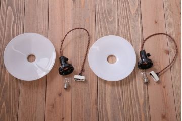 昭和レトロ　平笠照明2個セット