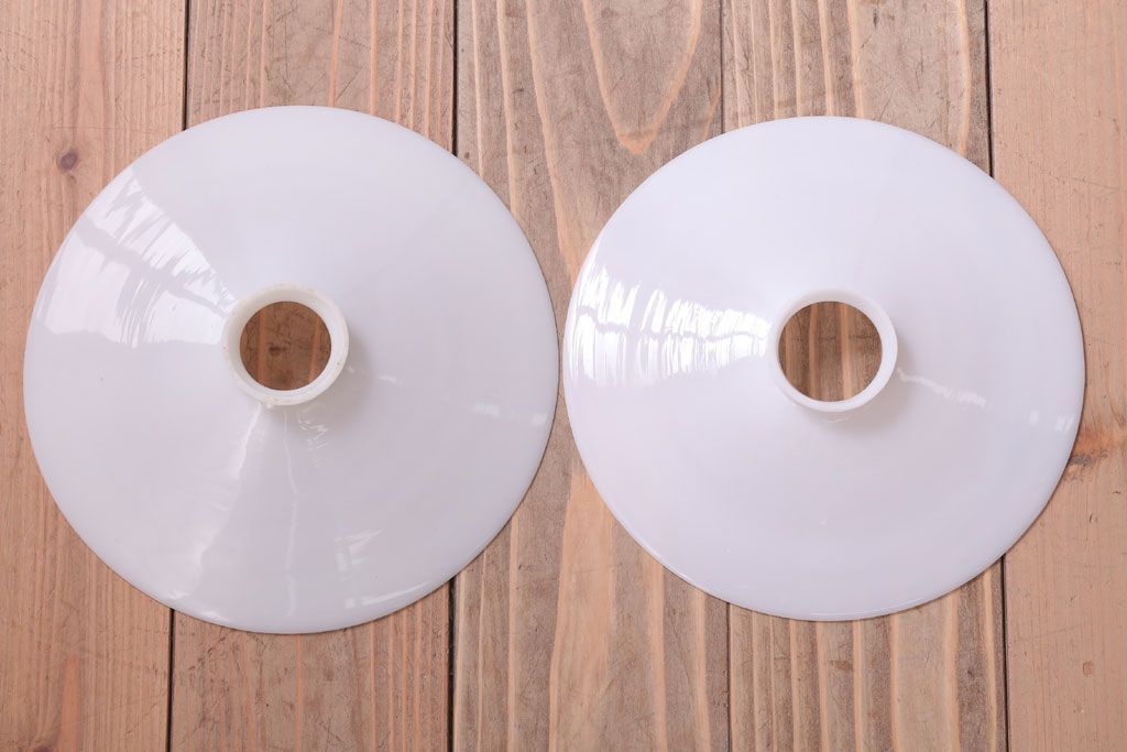 昭和レトロ　平笠照明2個セット