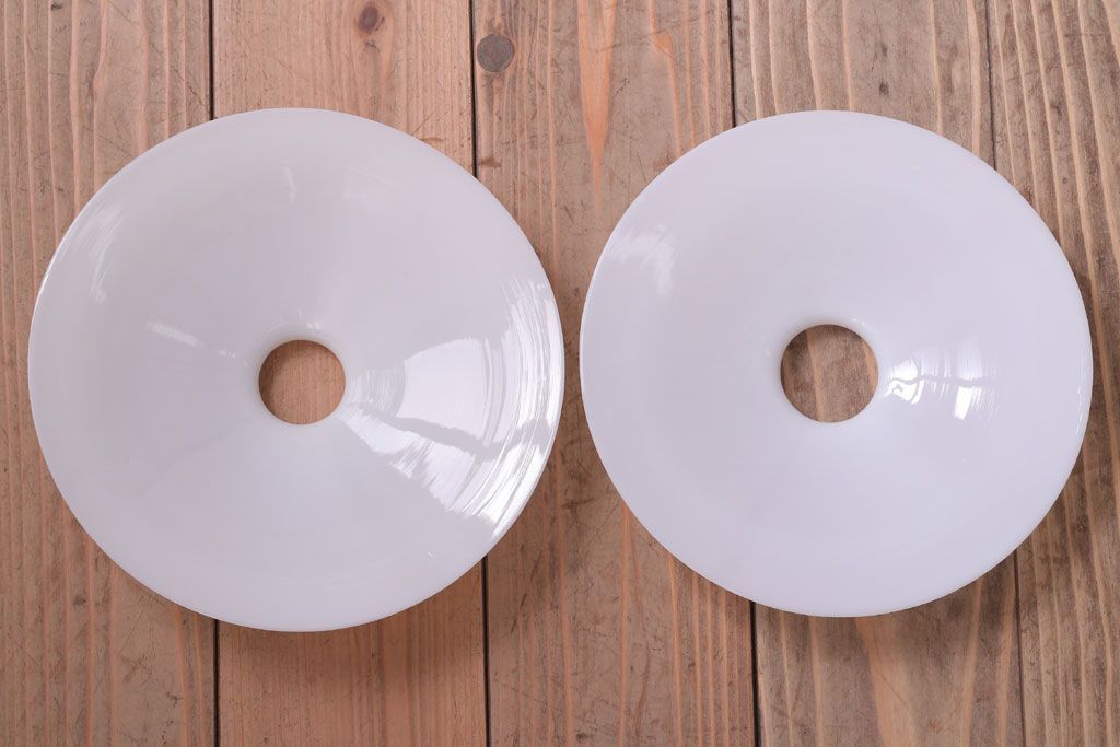 昭和レトロ　平笠照明2個セット