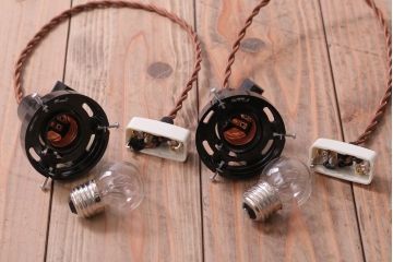 昭和レトロ　平笠照明2個セット