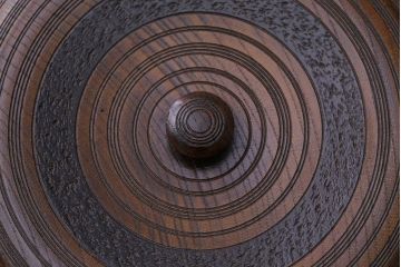 アンティーク雑貨　和製アンティーク　古い木製の蓋付き小物入れ(菓子盆)