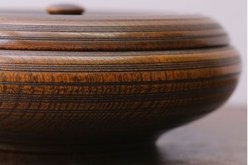 アンティーク雑貨　和製アンティーク　古い木製の蓋付き小物入れ(菓子盆)