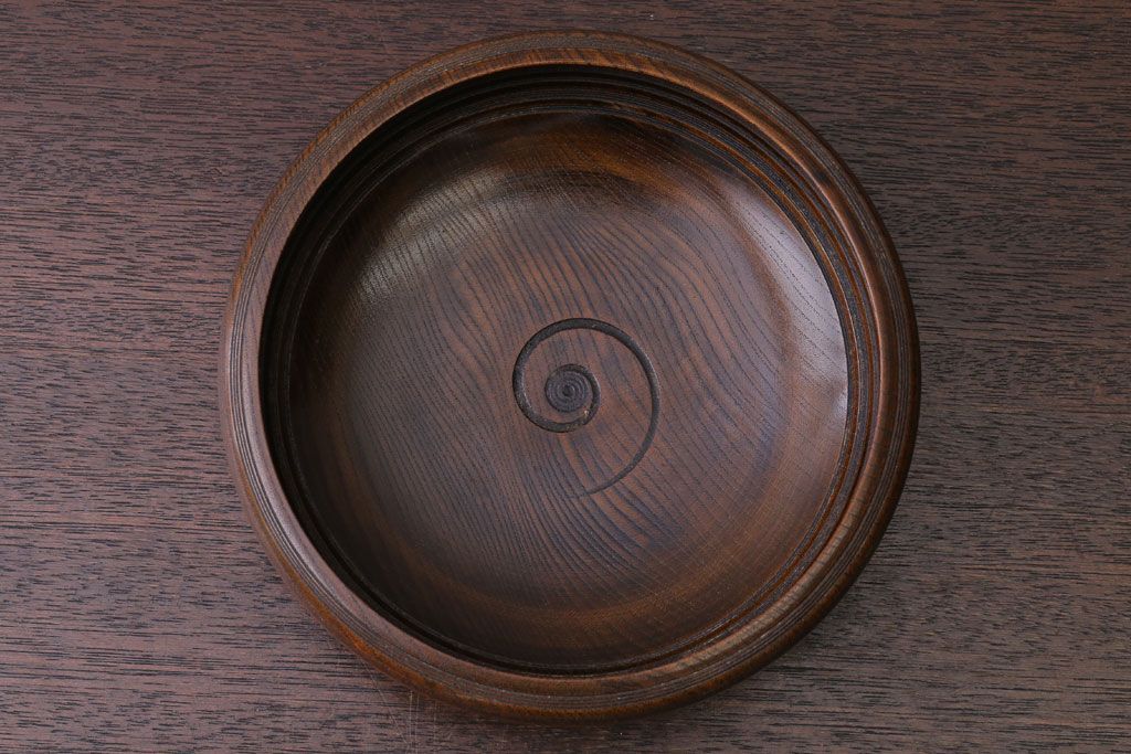 アンティーク雑貨　和製アンティーク　古い木製の蓋付き小物入れ(菓子盆)