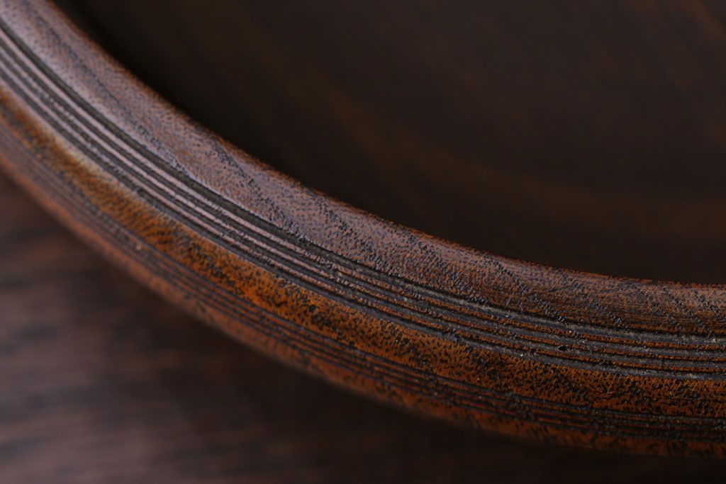 アンティーク雑貨　和製アンティーク　古い木製の蓋付き小物入れ(菓子盆)