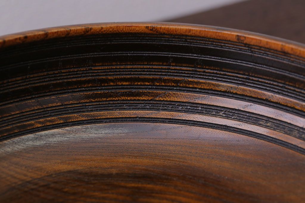 アンティーク雑貨　和製アンティーク　古い木製の蓋付き小物入れ(菓子盆)