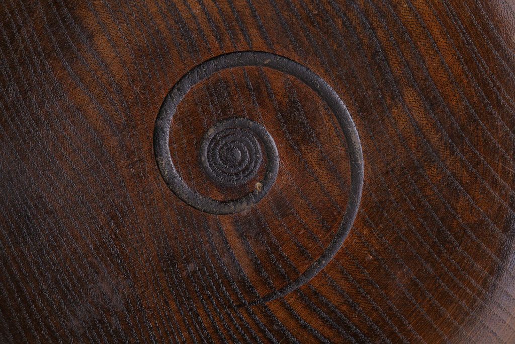 アンティーク雑貨　和製アンティーク　古い木製の蓋付き小物入れ(菓子盆)