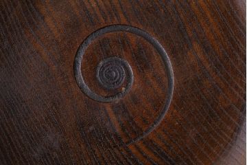 アンティーク雑貨　和製アンティーク　古い木製の蓋付き小物入れ(菓子盆)