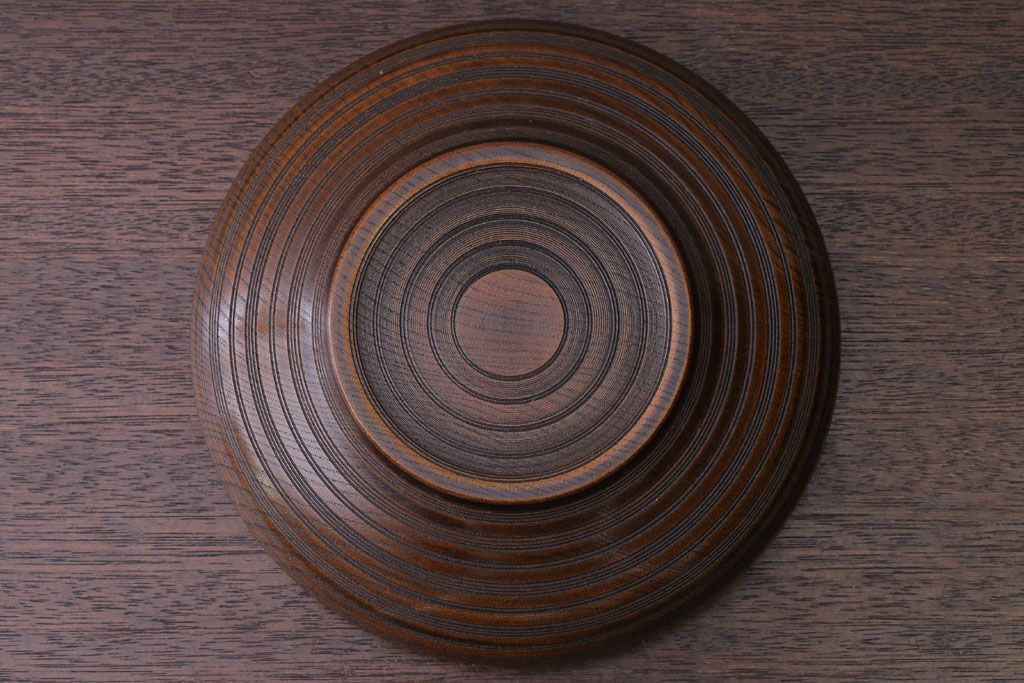 アンティーク雑貨　和製アンティーク　古い木製の蓋付き小物入れ(菓子盆)