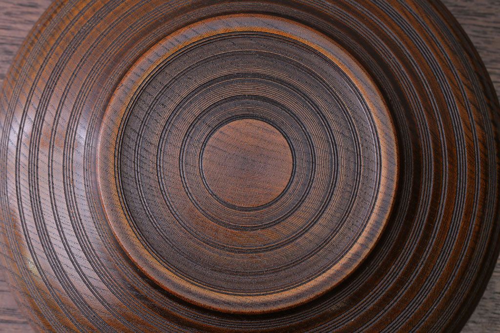 アンティーク雑貨　和製アンティーク　古い木製の蓋付き小物入れ(菓子盆)