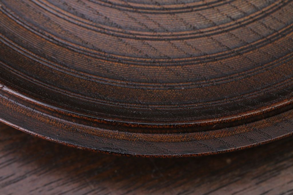 アンティーク雑貨　和製アンティーク　古い木製の蓋付き小物入れ(菓子盆)