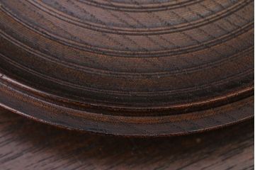 アンティーク雑貨　和製アンティーク　古い木製の蓋付き小物入れ(菓子盆)