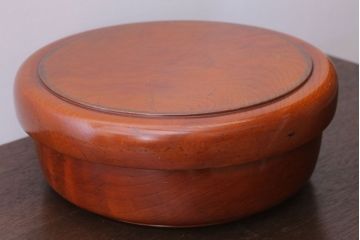 アンティーク雑貨　和製アンティーク　古い欅材製の刳り貫き茶櫃(小物入れ)