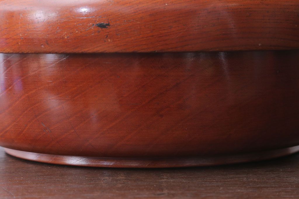 アンティーク雑貨　和製アンティーク　古い欅材製の刳り貫き茶櫃(小物入れ)