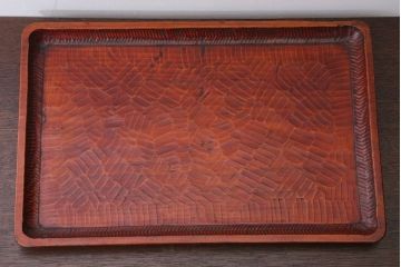 アンティーク雑貨　和製アンティーク　古い木製のトレー(お盆)