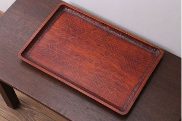 アンティーク雑貨　和製アンティーク　古い木製のトレー(お盆)