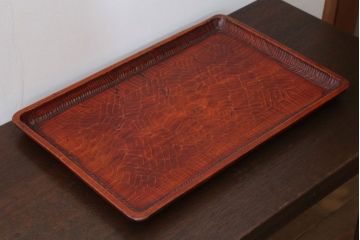 アンティーク雑貨　和製アンティーク　古い木製のトレー(お盆)