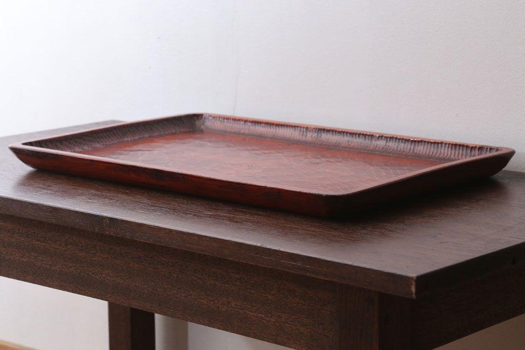 アンティーク雑貨　和製アンティーク　古い木製のトレー(お盆)
