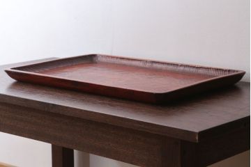 アンティーク雑貨　和製アンティーク　古い木製のトレー(お盆)