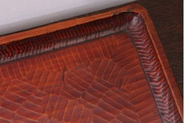 アンティーク雑貨　和製アンティーク　古い木製のトレー(お盆)