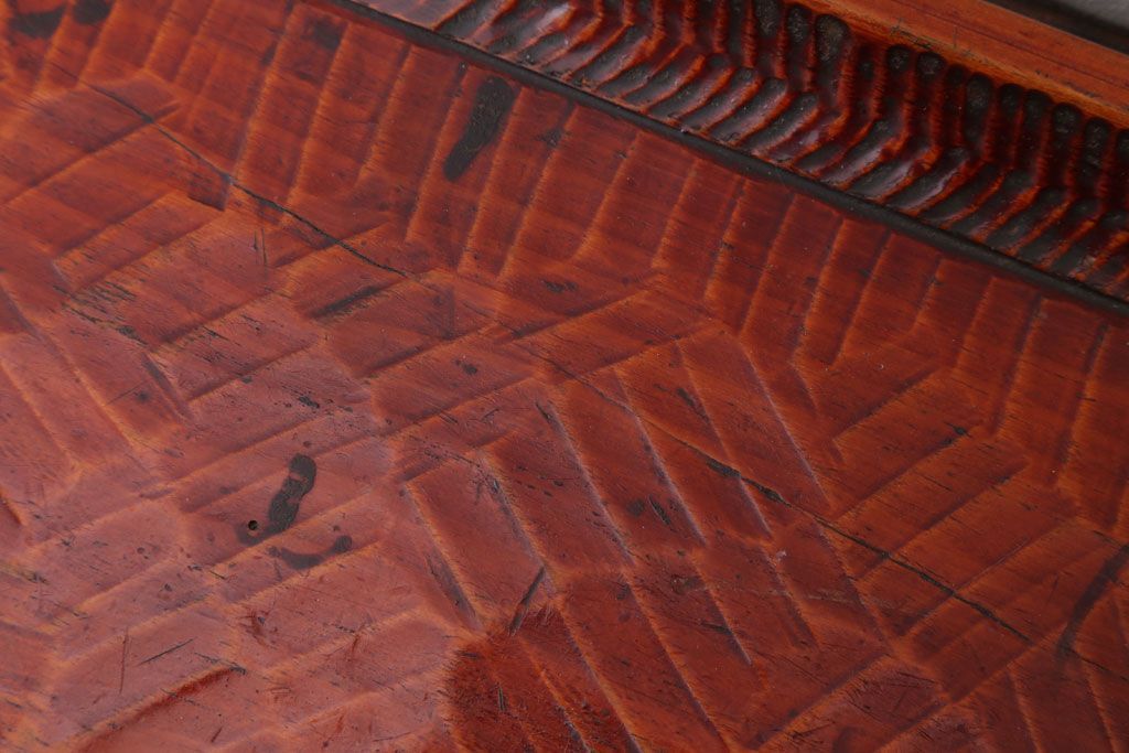 アンティーク雑貨　和製アンティーク　古い木製のトレー(お盆)