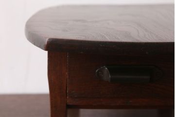 アンティーク家具　和製アンティーク　引き出し付き!古い欅材の小さなテーブル(花台)