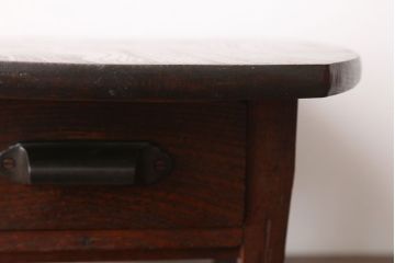 アンティーク家具　和製アンティーク　引き出し付き!古い欅材の小さなテーブル(花台)